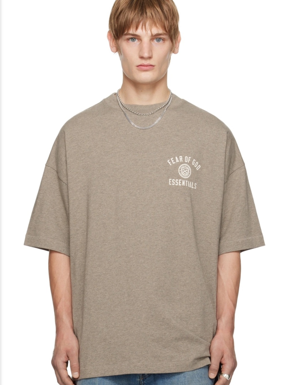 Fear of God ESSENTIALS Boxy Tee Jersey Crew Neck Oversized Top Small